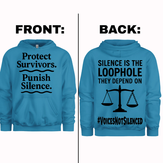 Hoodie - Silence Is the Loophole - Saphire Blue