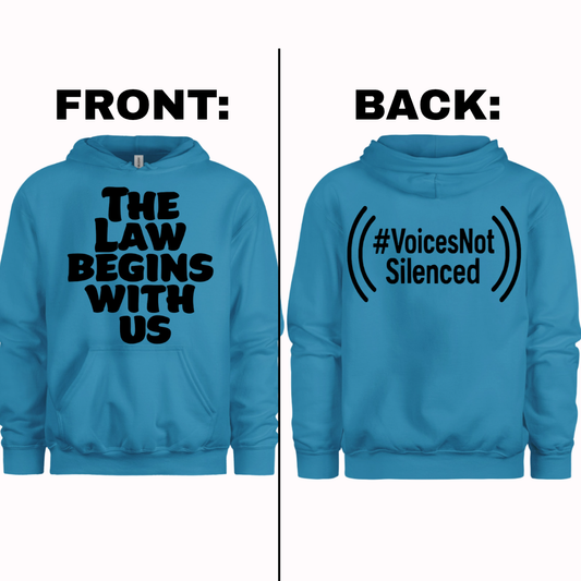 Hoodie - The Law Begins With Us - Saphire Blue