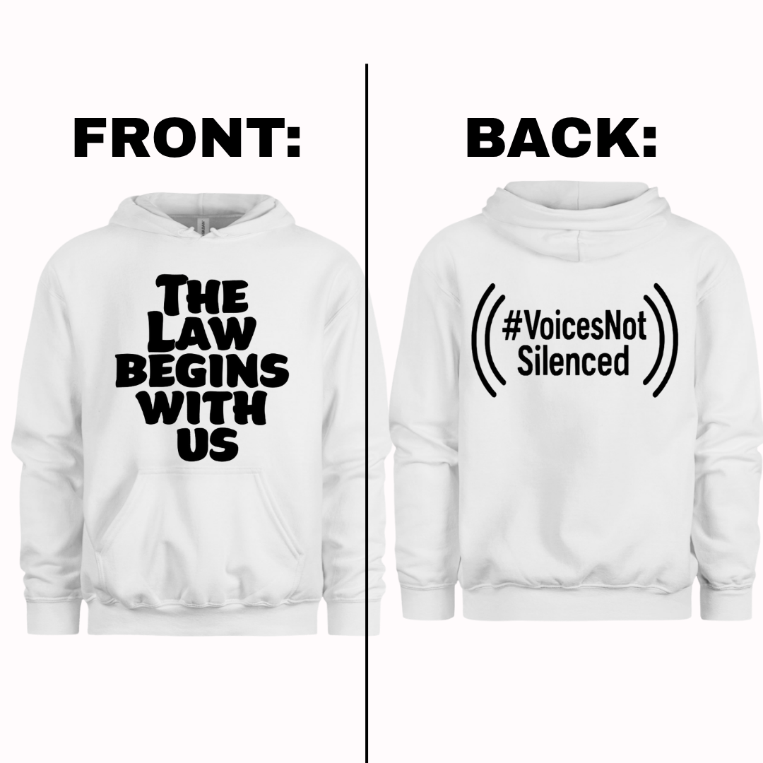 Hoodie - The Law Begins With Us - White