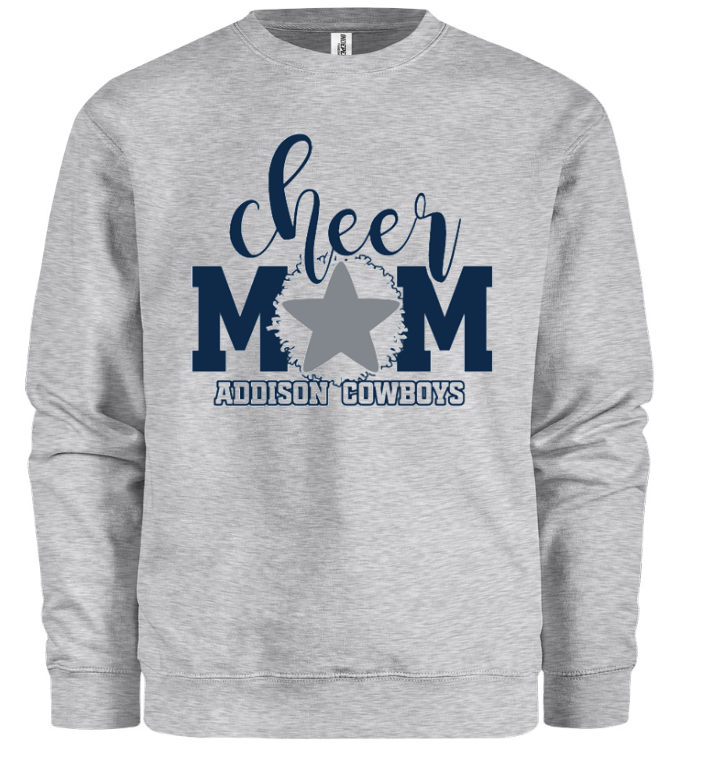 Sweatshirt - Proud Cheer Mom - Grey