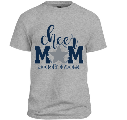 T-Shirt - Proud Cheer Mom - Grey
