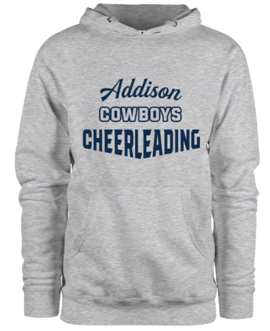 Hoodie - Addison Cowboys Spirit - Grey