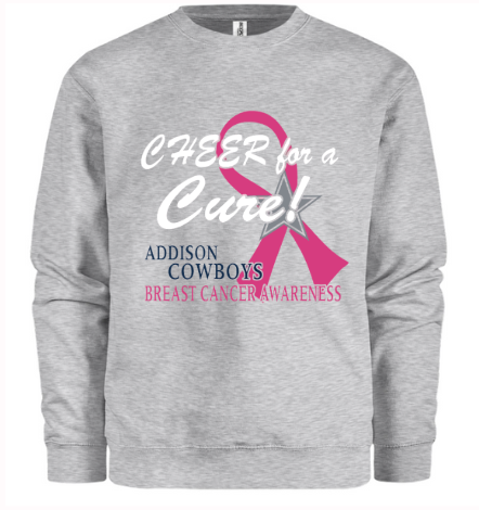 Sweatshirt - Cheer For-A Cure - Grey