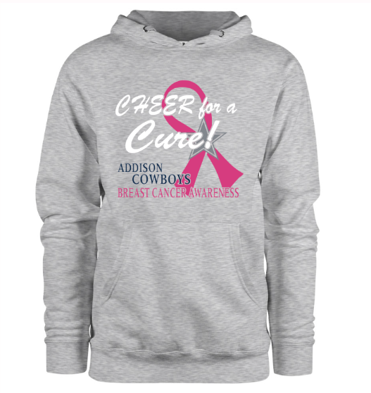 Hoodie - Cheer For-A Cure - Grey