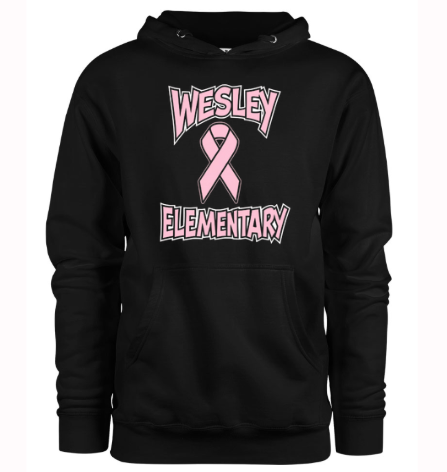 Hoodie - Wesley Elementary Go Pink! - Black