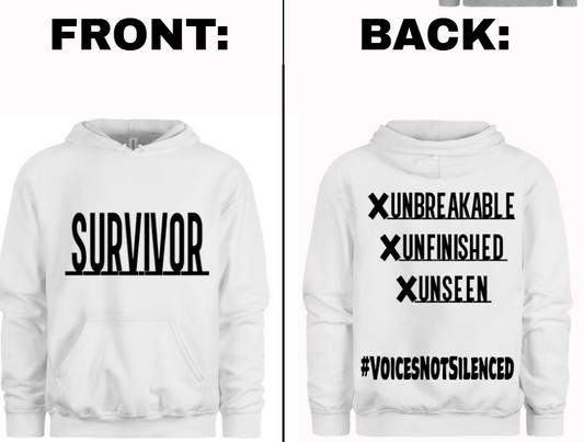 Hoodie - Survivor – X. X. X - White