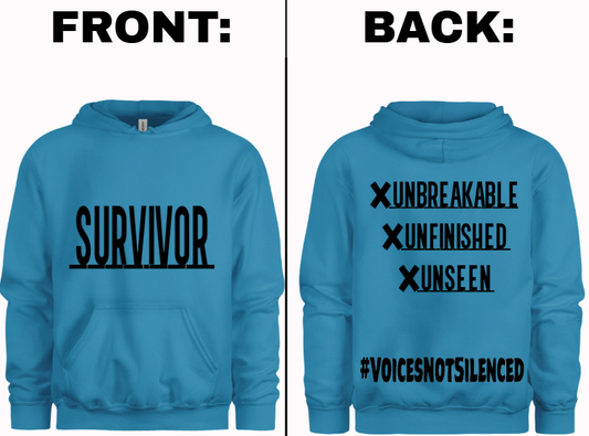 Hoodie - Survivor – X. X. X - Saphire Blue