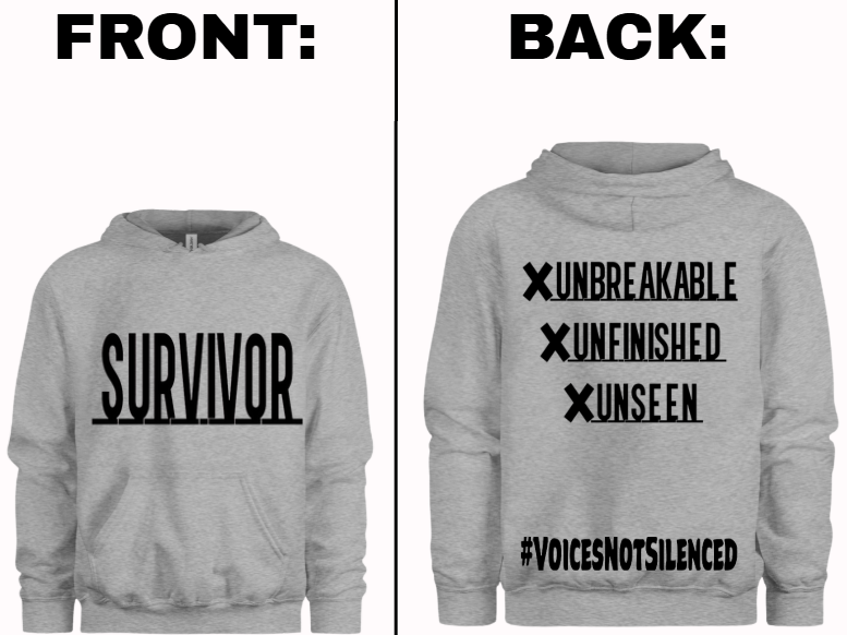 Hoodie - Survivor – X. X. X - Grey