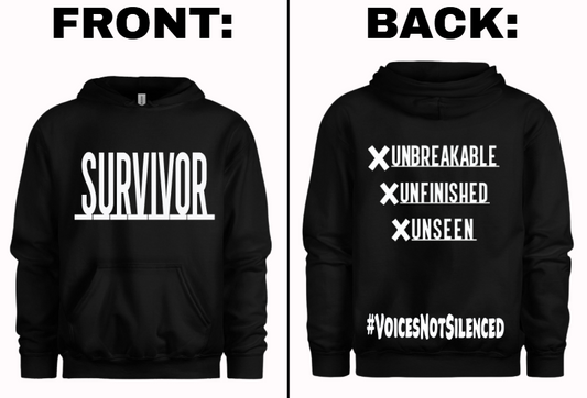 Hoodie - Survivor – X. X. X - Black
