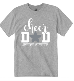 T-Shirt - Proud Cheer Dad - Grey
