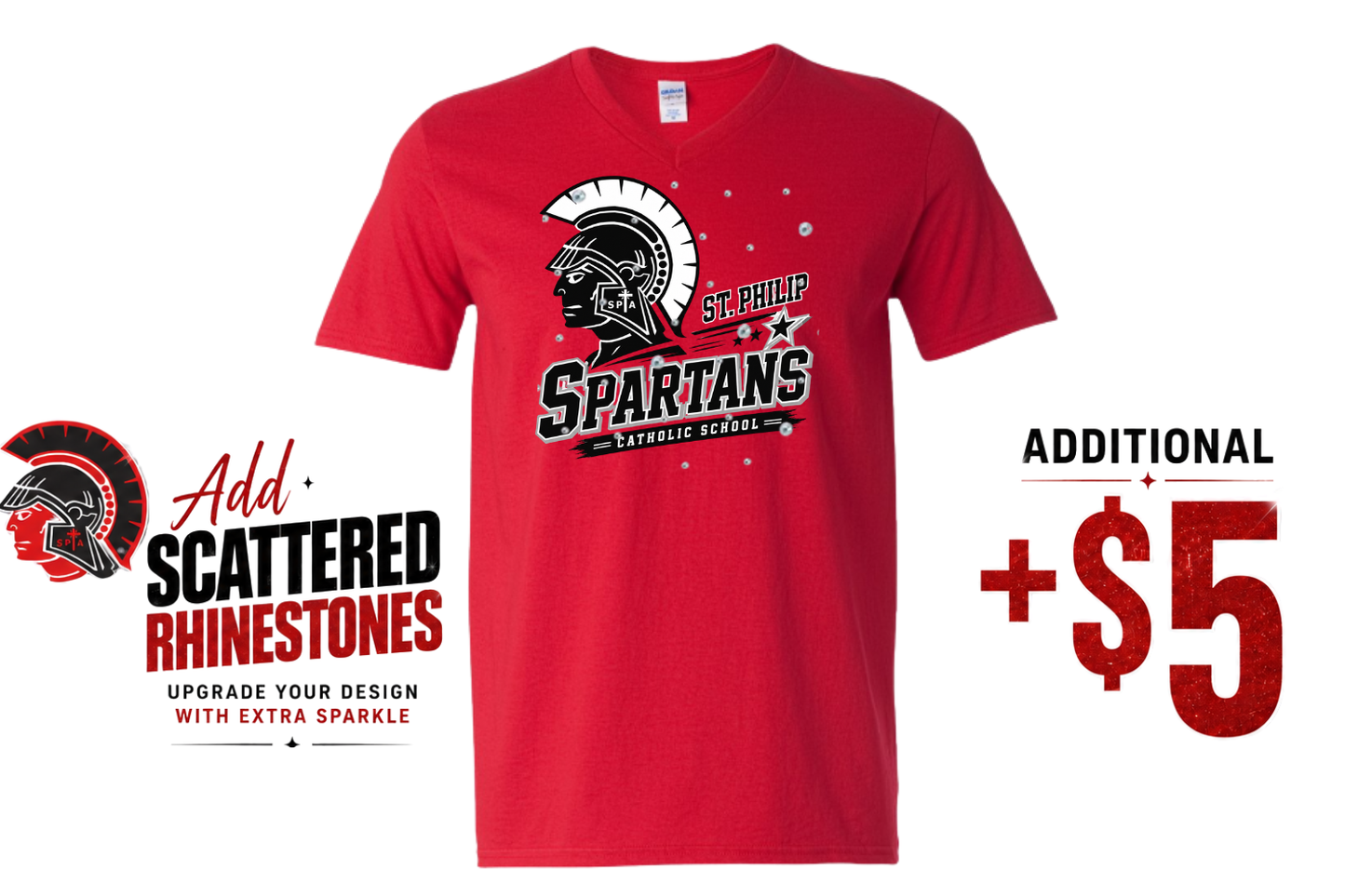 St Philip Spartan Spirit V-Neck T-Shirt