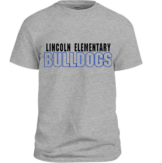 T-Shirt - Lincoln Elementary Bulldogs - Grey