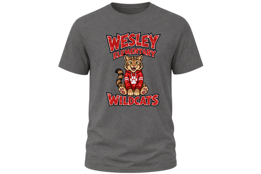T-Shirt - Glitter Wesley Wildcats Pride - Dark Grey