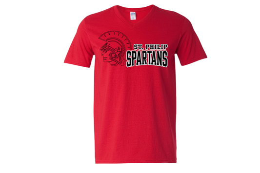 St Philip Spartans V-Neck T-Shirt