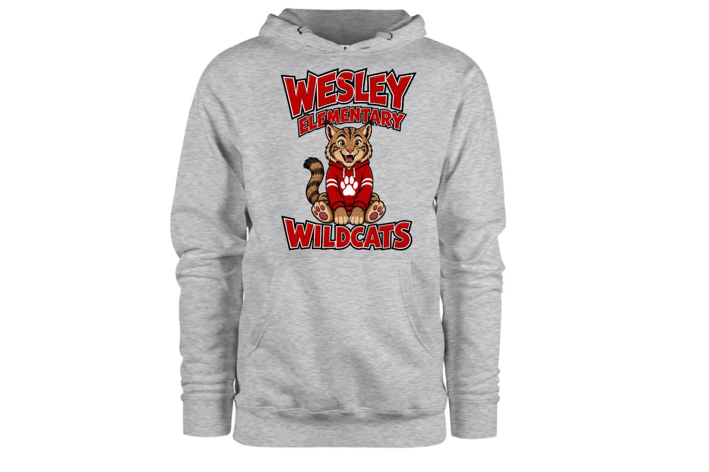 Hoodie - Wesley Wildcats Pride - Light Grey