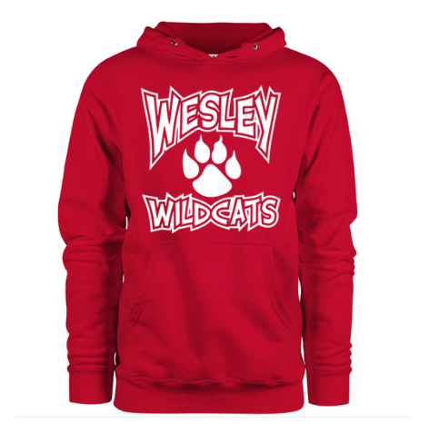 Hoodie - Welsey Wildcats - Red