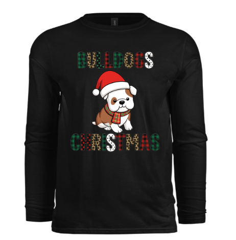 Long Sleeve - Bulldogs Christmas - Black
