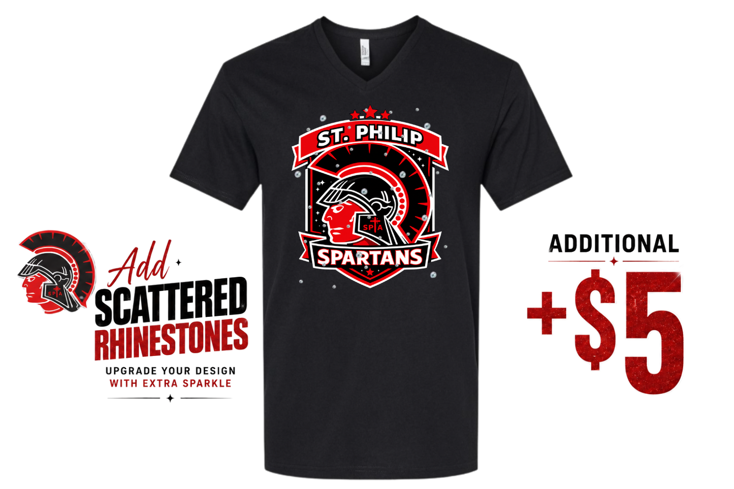 Spartans Shield V-Neck T-Shirt